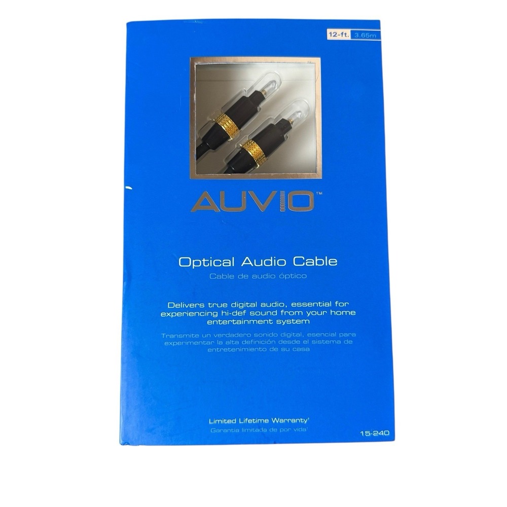 AUVIO Optical‎ Audio Cable 12 Ft 15-240 NIB